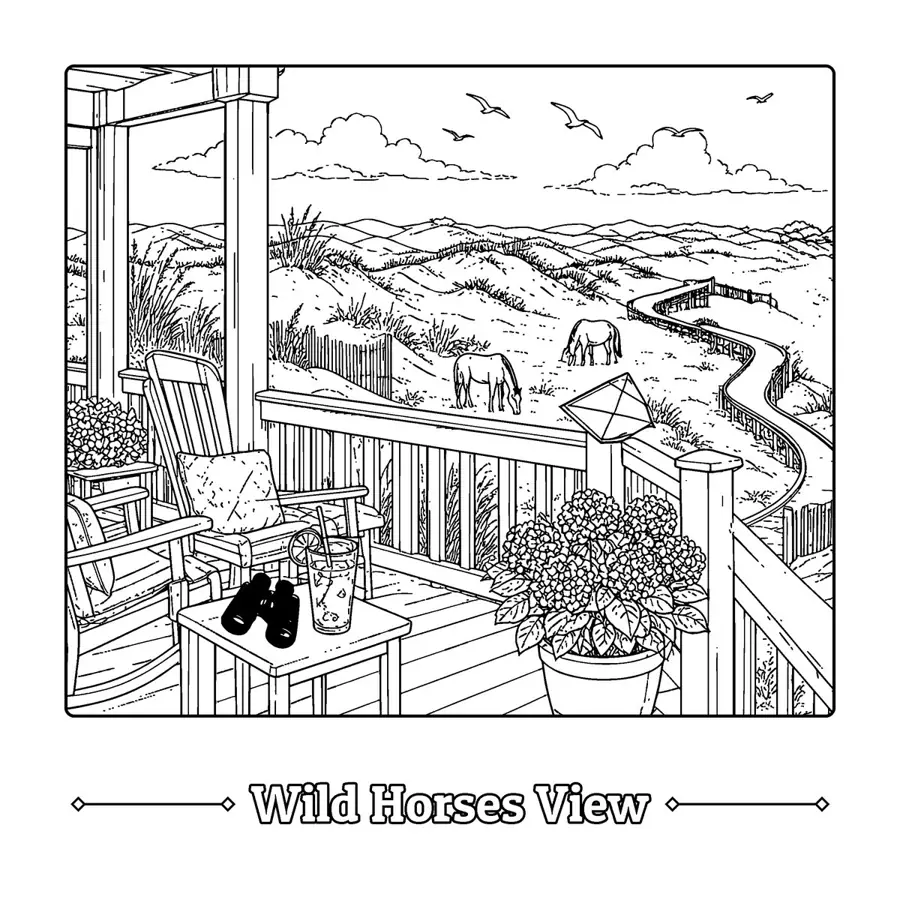 Beachside Bungalows sample page 6, view from the porch