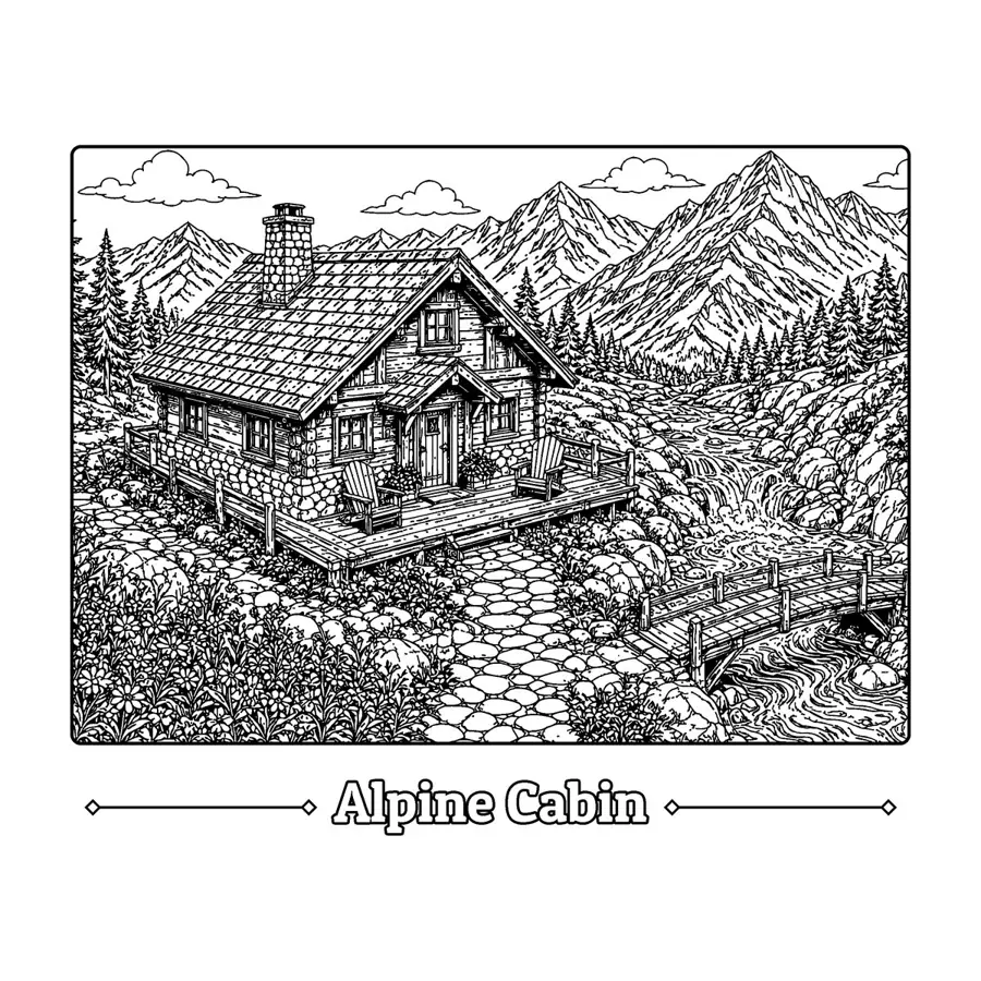 Cozy Cabins sample page 1, exterior elevation