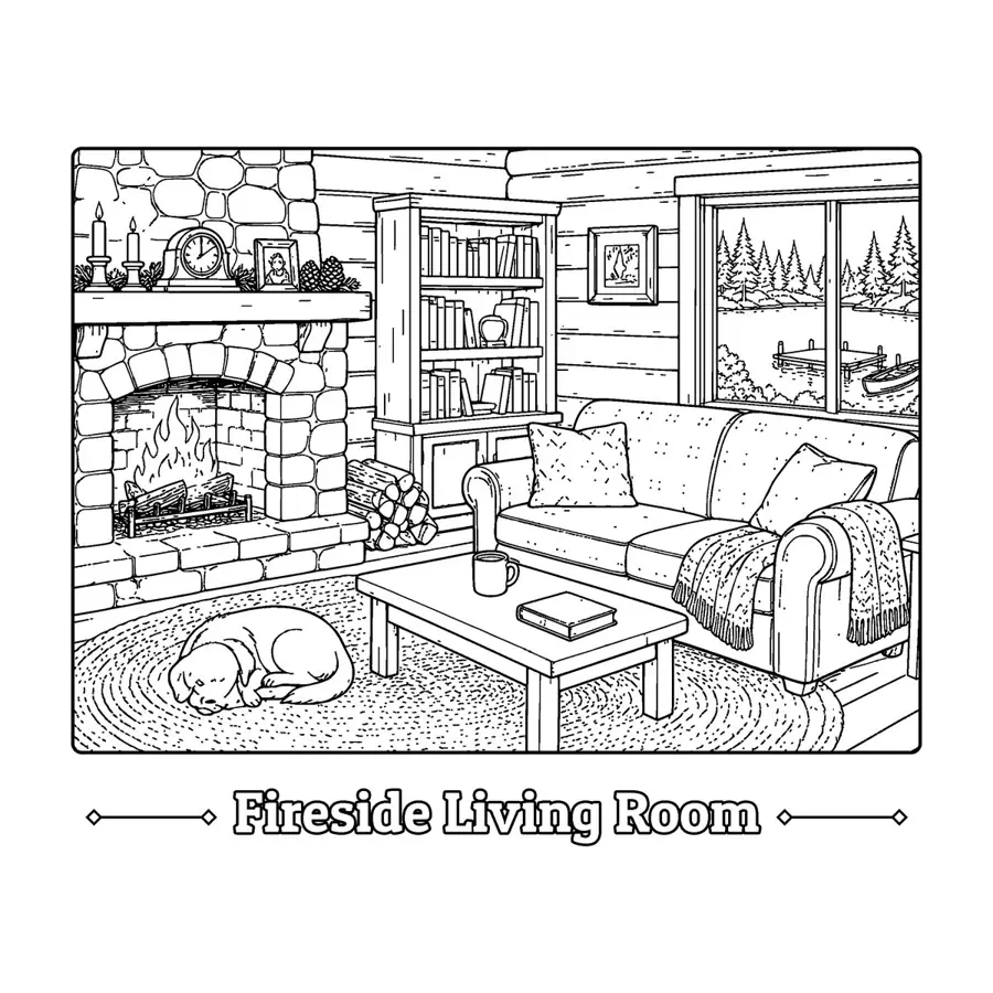Cozy Cabins sample page 7, interior room
