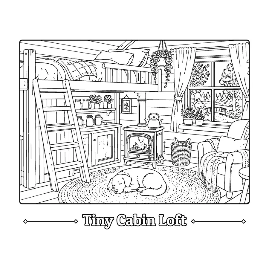Cozy Cabins sample page 8, interior room