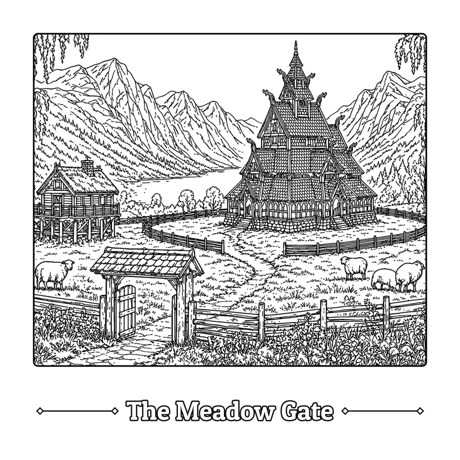 Cathedrals of Serenity sample page 6, gate & approach