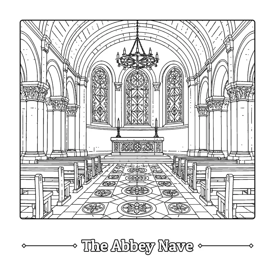Cathedrals of Serenity sample page 7, interior nave